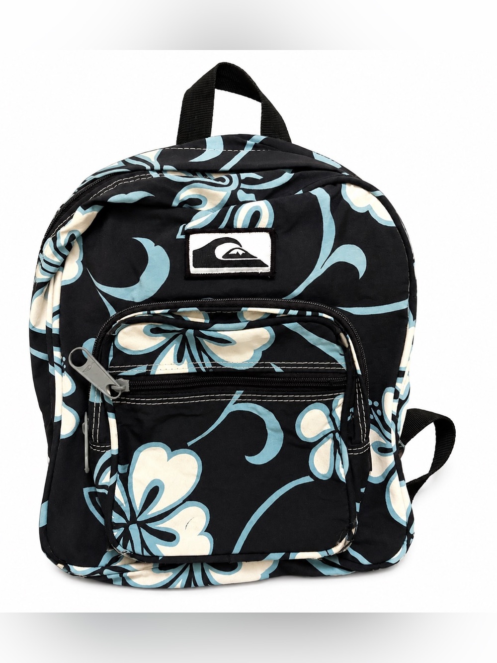 Vintage Quiksilver Floral Mini Backpack Y2K Hawaiian Surf Bag Fair Condition